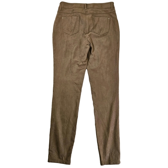 Artisan NY Snakeskin Print Mocha Skinny Leg Pants, Size 4 - Picture 2 of 10